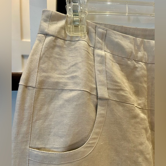 ** 3 FOR $50 ** Wide-Leg Linen Cropped Trousers - Picture 3 of 7
